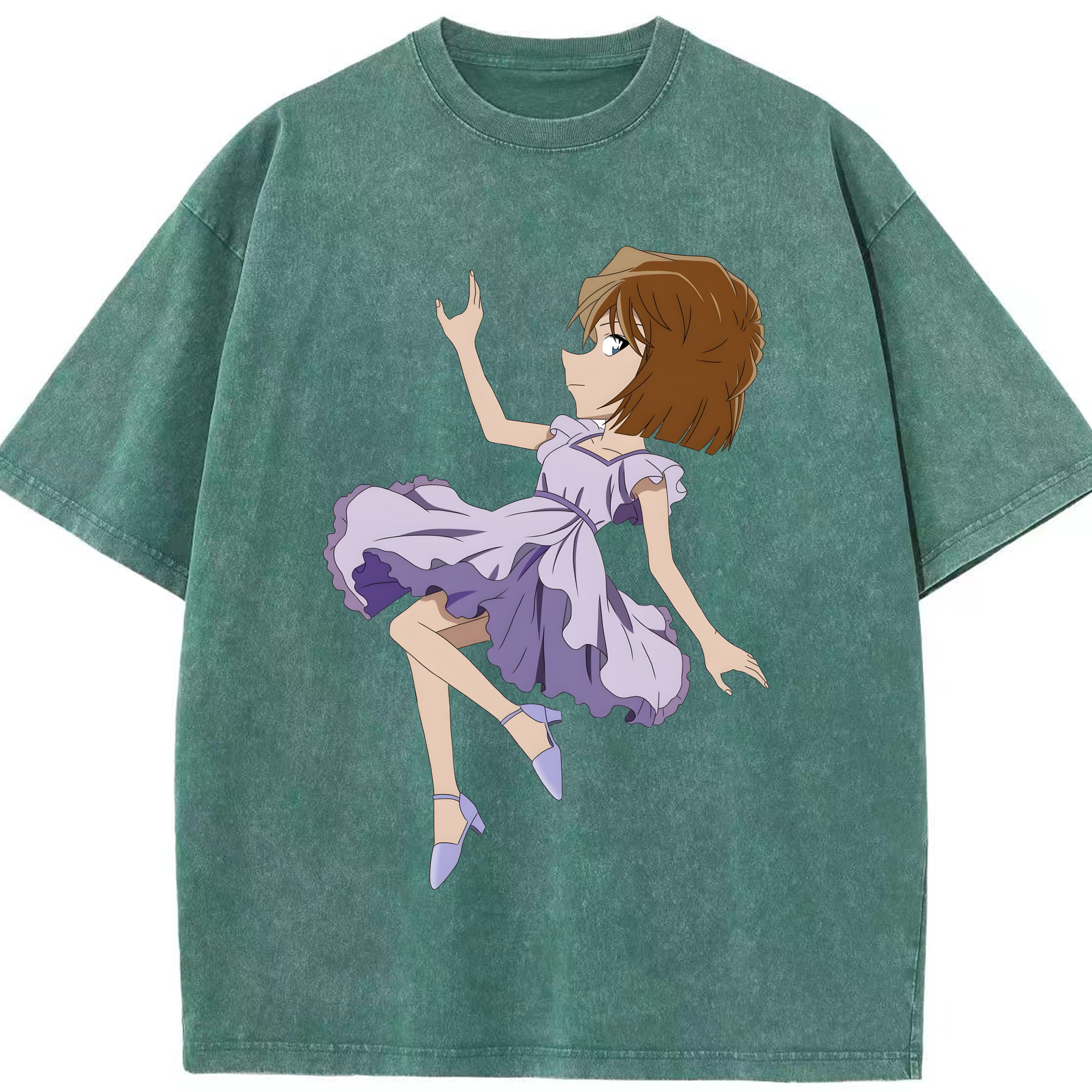 （画像用） 名探偵コナン 灰原 哀 はいばら あい Detective Conan Anita Hailey、Vi Graythorn Haibara Ai 綿100% ヴィンテージ風 半袖Tシャツ（フロントプリント）